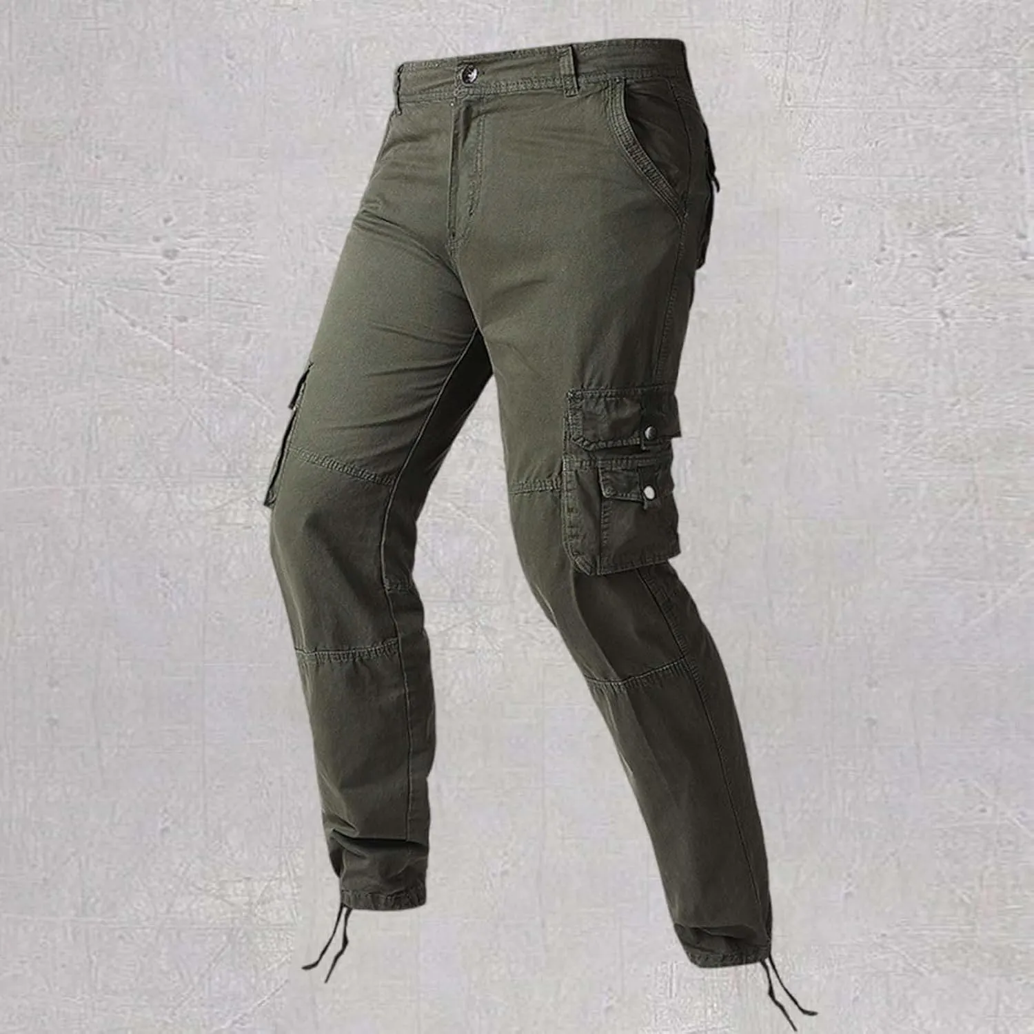 Mens Casual Cotton Cargo Pants Tactical Stretch Sweatpants Athletic Fashion Overalls Workout Slim Fit Trousers