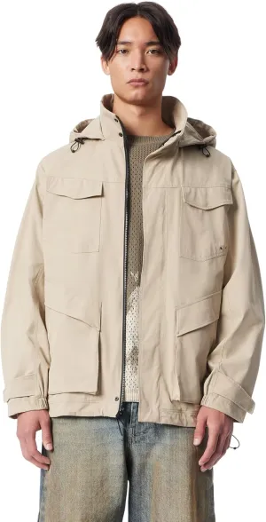 Men's Cross Park Hidden Hood Zip Front Parka Jacket with Water Repellent Standard