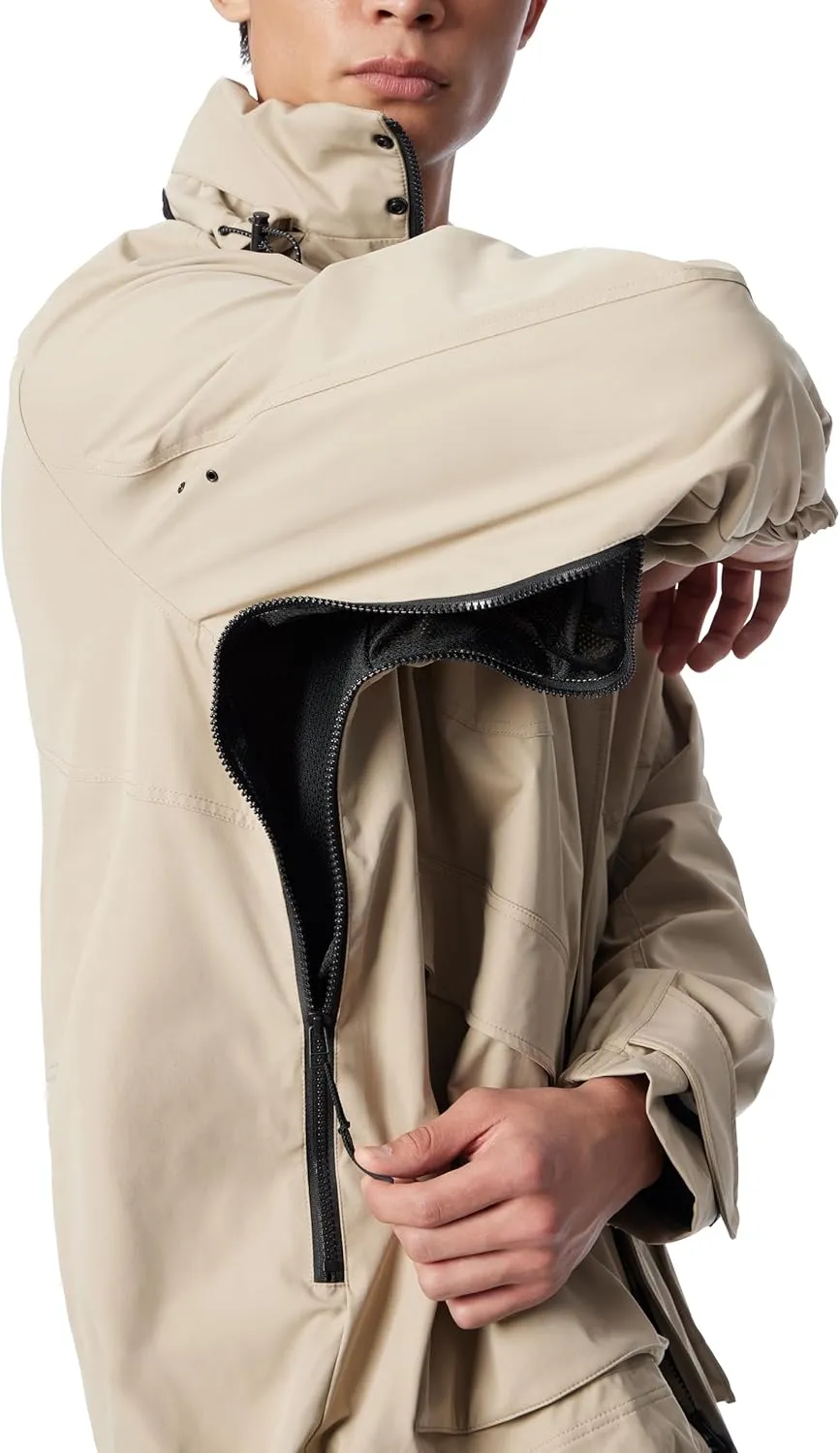 Men's Cross Park Hidden Hood Zip Front Parka Jacket with Water Repellent Standard