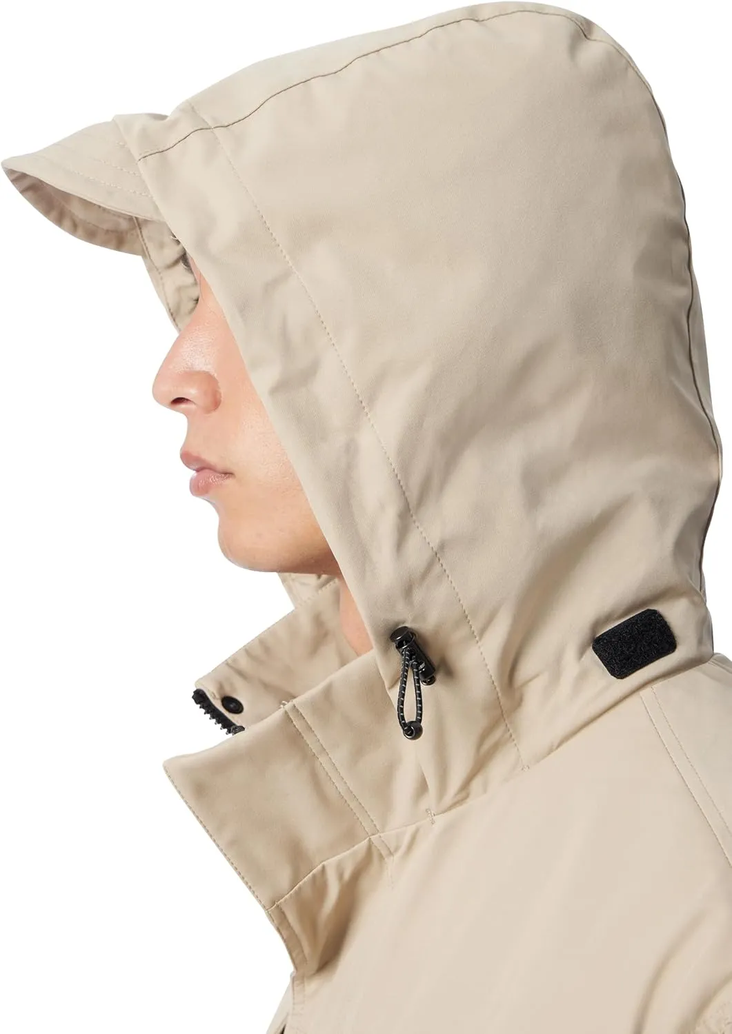 Men's Cross Park Hidden Hood Zip Front Parka Jacket with Water Repellent Standard