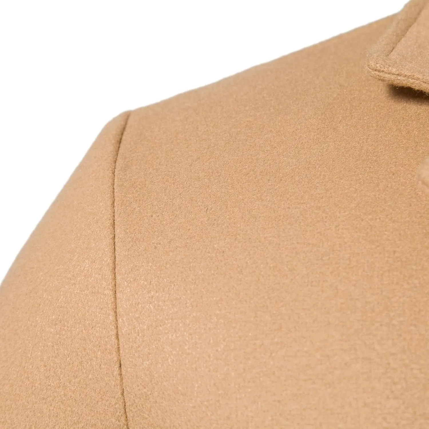 Mens Full Length Winter Trench Coat Double Breasted Wool Warm Long Windbreaker Notch Lapel Solid Overcoat Peacoat