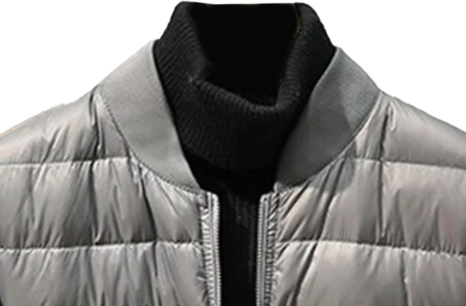 Mens Puffer Lightweight Jacket Stand Collar Windproof Travel Puffer Jackets Cotton Bomber Slim Fit Padded Coats