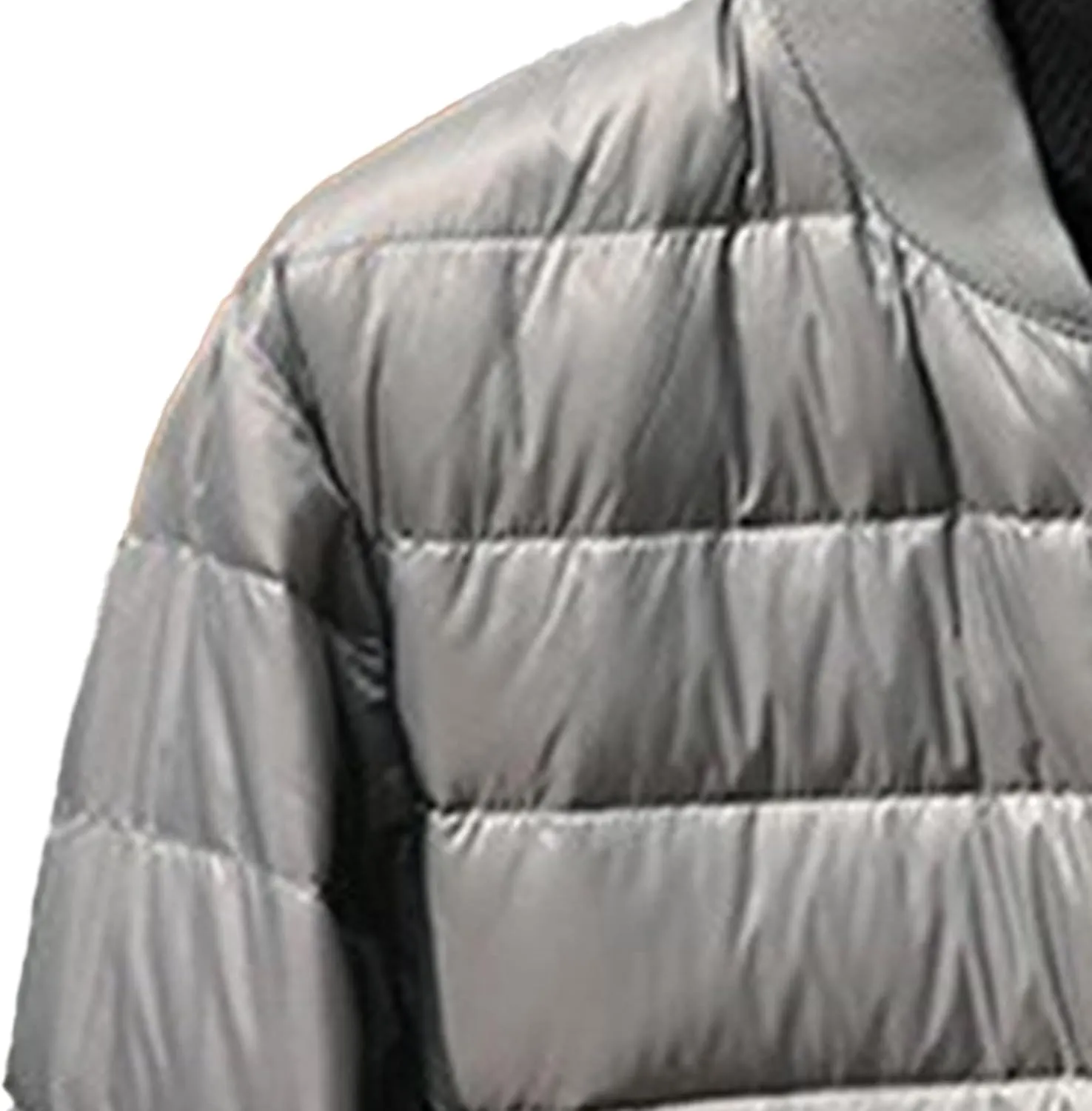 Mens Puffer Lightweight Jacket Stand Collar Windproof Travel Puffer Jackets Cotton Bomber Slim Fit Padded Coats