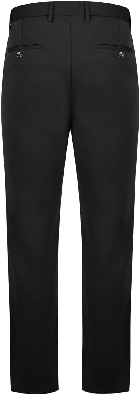 Men's Thicken Dress Pants Flat Front Slim Fit Business Work Pant Casual Straight Leg Suit Trousers with Pockets