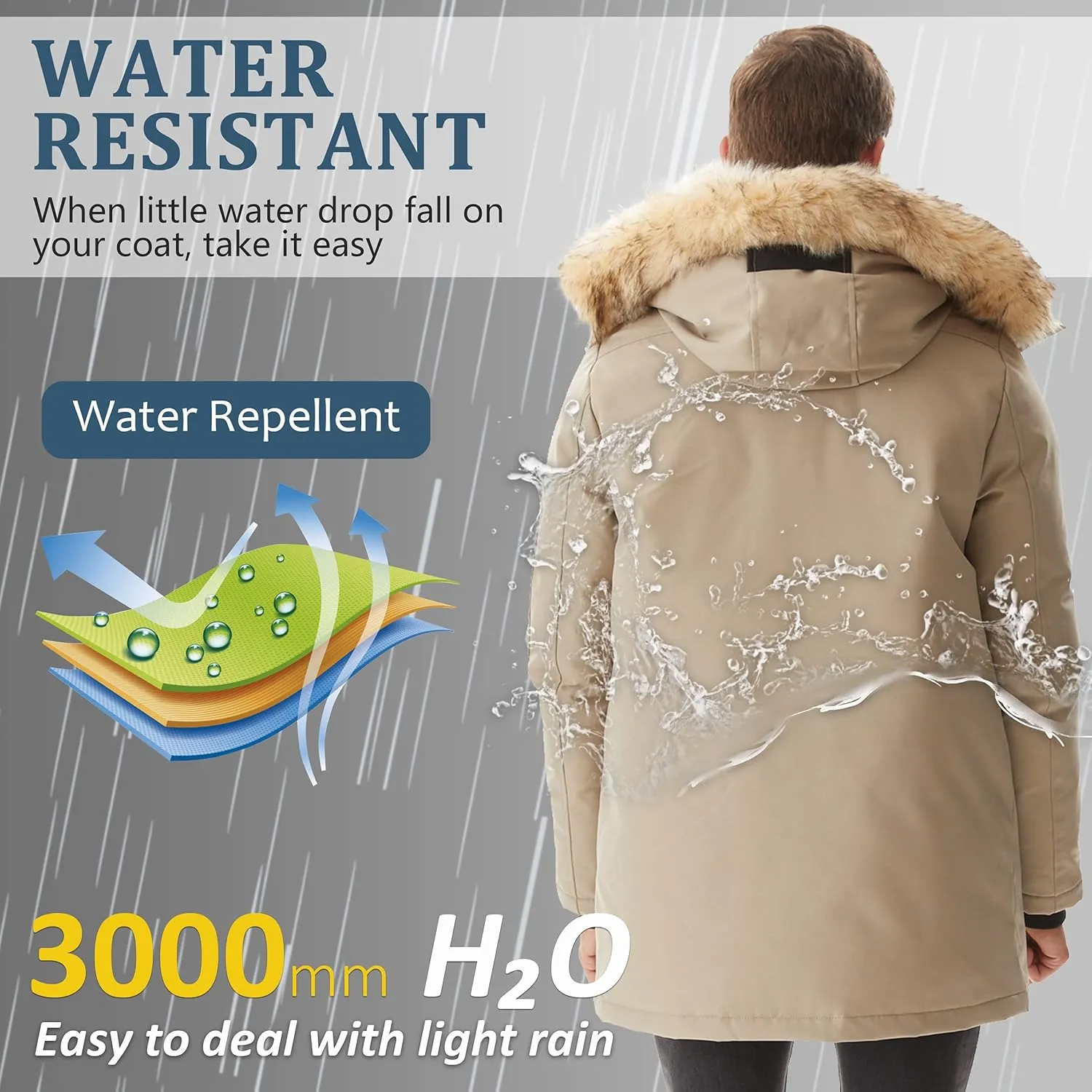 Men's Warm Winter Duck Down Parka Jacket Thickened Warm Hooded Padded Coats with Hood XS-3XL