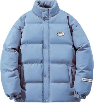 Men's Winter Fashion New Cotton Padded Jacket Coat Youth Stand Collar Loose Casual Coat Mens Winter Jacket Large