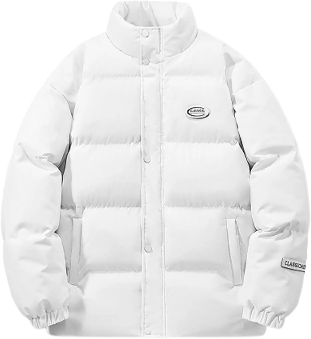 Men's Winter Fashion New Cotton Padded Jacket Coat Youth Stand Collar Loose Casual Coat Mens Winter Jacket Large