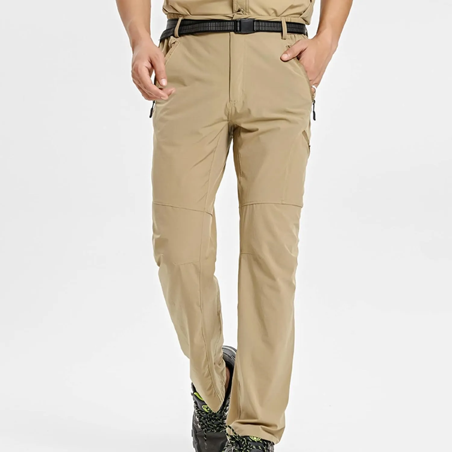 Mens Workout Pants Casual Loose Cotton Work Utility Straight Legs Classic Fit Solid Sport Sweatpants with Pockets