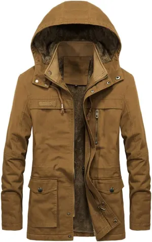 Military Cargo Coat Mens Thick Warm Winter Parkas Casual Cotton Padded Jacket