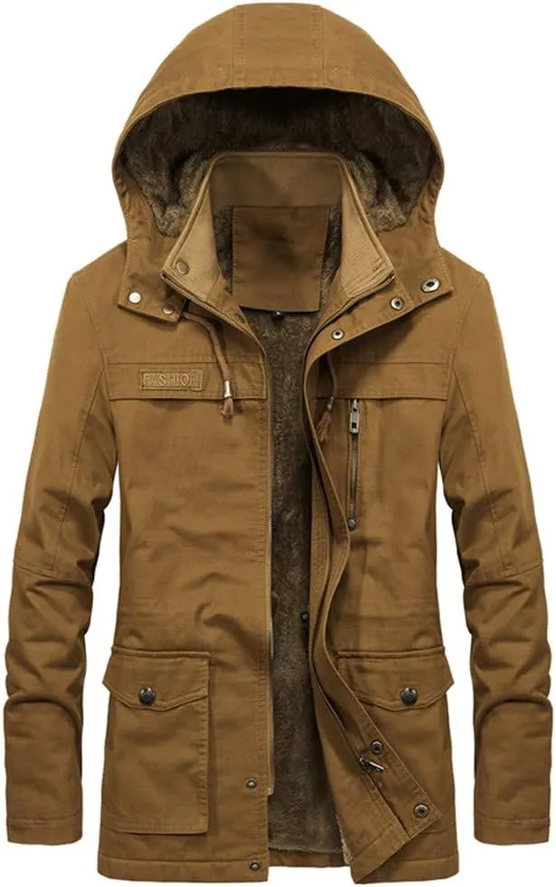 Military Cargo Coat Mens Thick Warm Winter Parkas Casual Cotton Padded Jacket