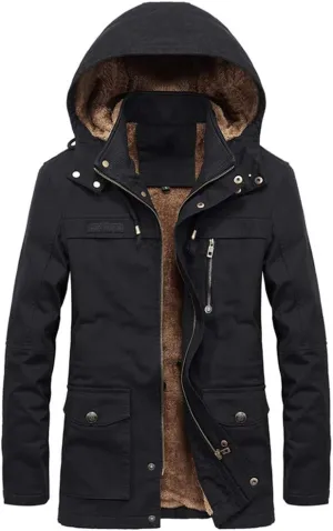 Military Cargo Coat Mens Thick Warm Winter Parkas Casual Cotton Padded Jacket