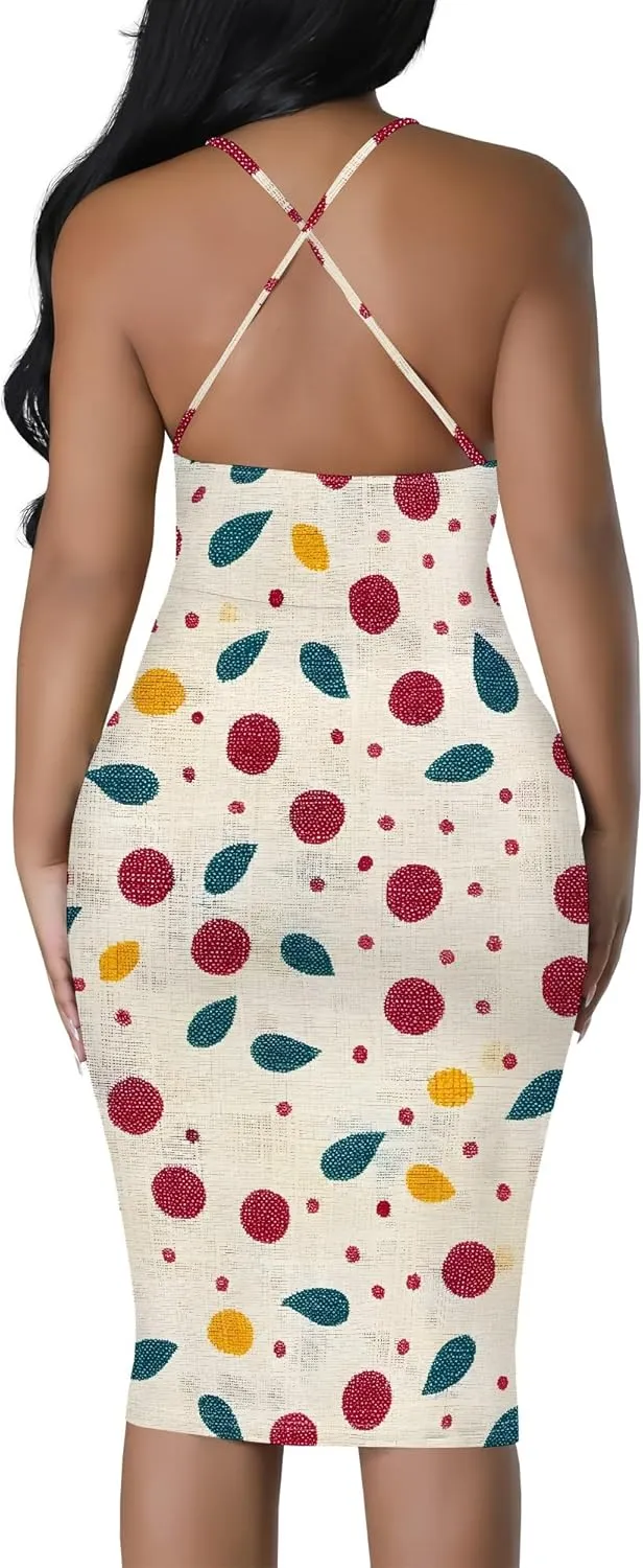Mini Dress Sexy Bodycon Sundress for Women Summer Short Low Backless Spaghetti Strap Beach Boho Party Club Dresses