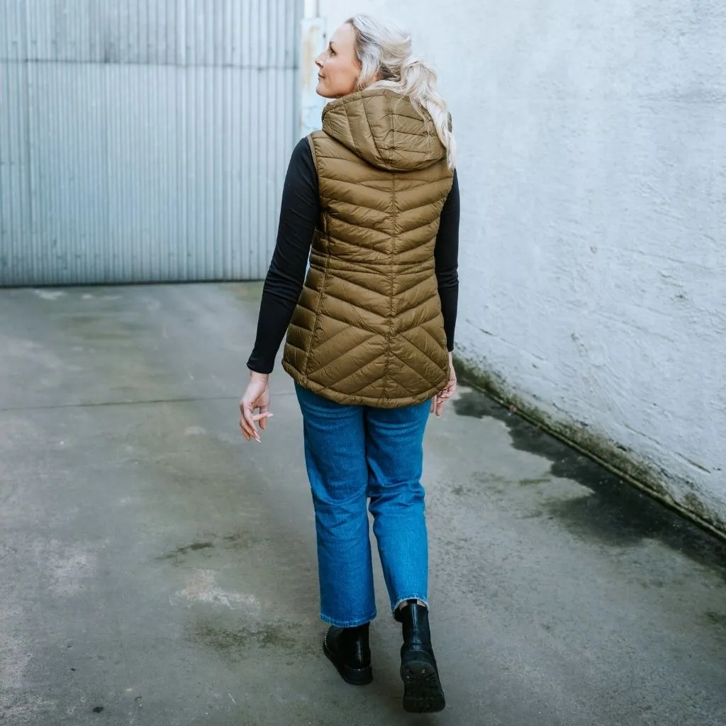 Moke: Mary-Claire 90/10 Packable Down Vest - Loden