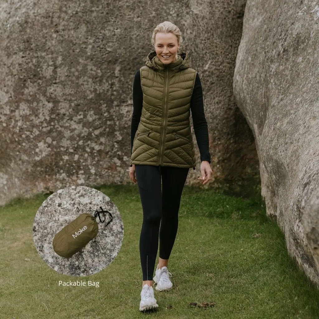 Moke: Mary-Claire 90/10 Packable Down Vest - Loden