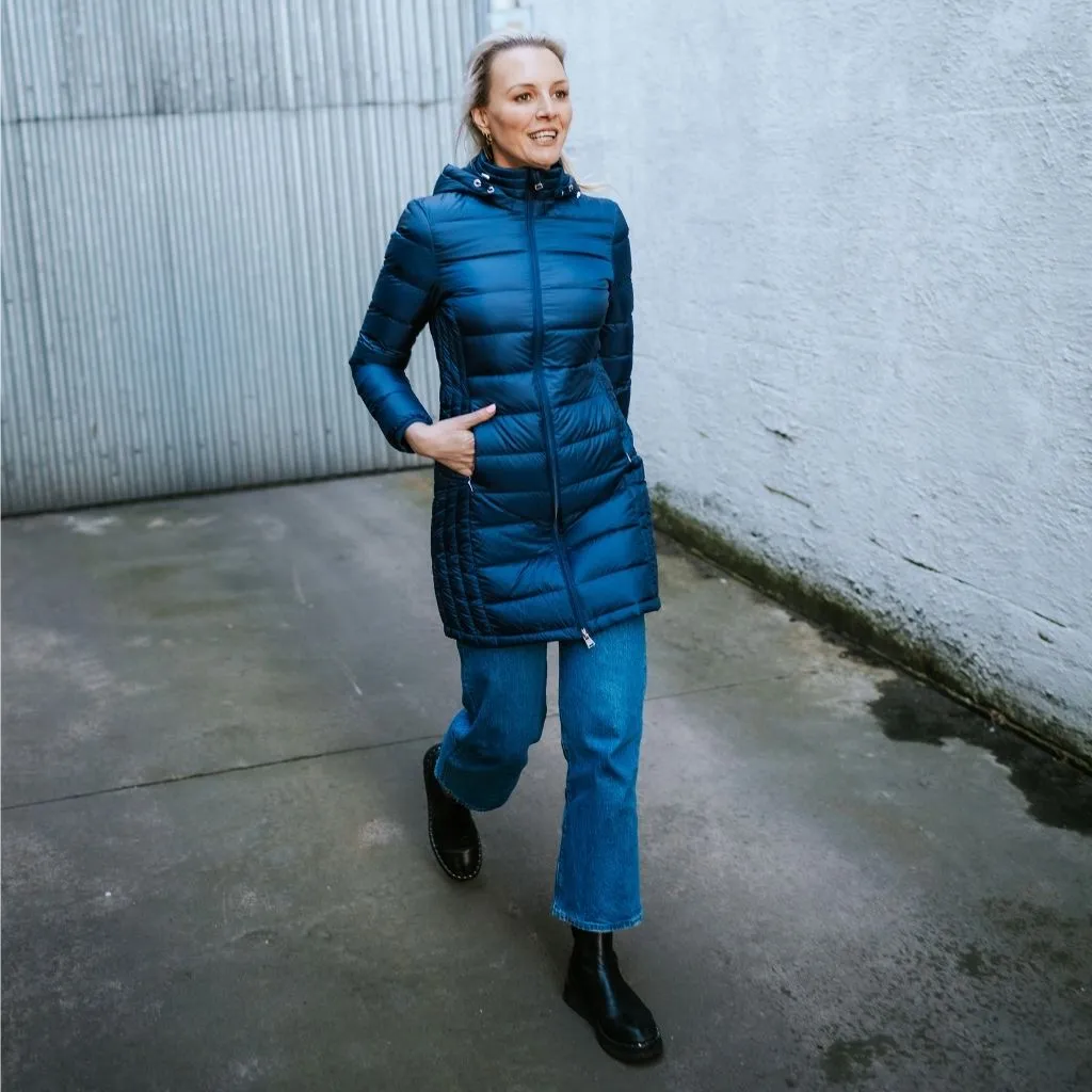 Moke: Sarah 90/10 Packable Down Coat - Moonlight