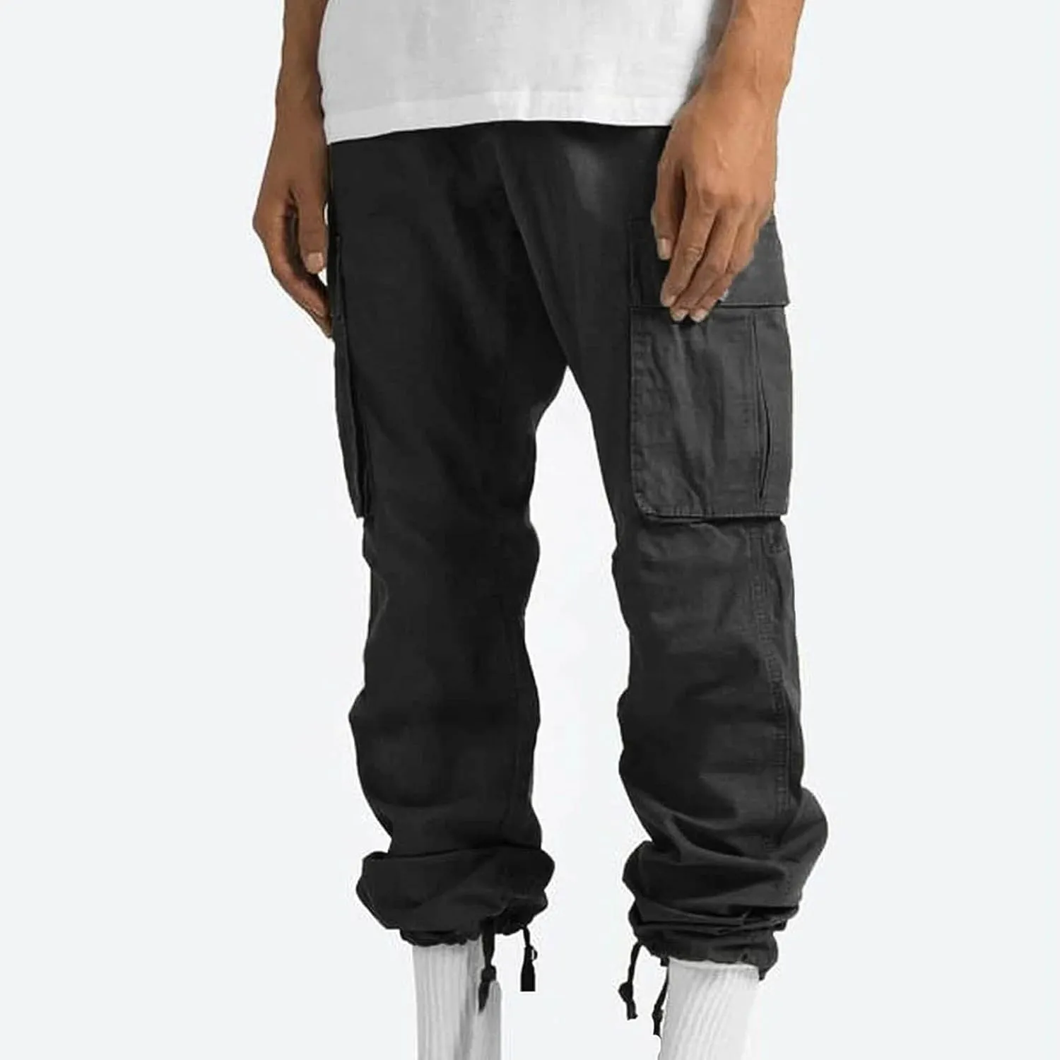 Muscularfit Cargo Pants for Men Slim Fit Joggers Lightweight Cotton Casual Straight Sweatpants Jogger Running Jersey Pants