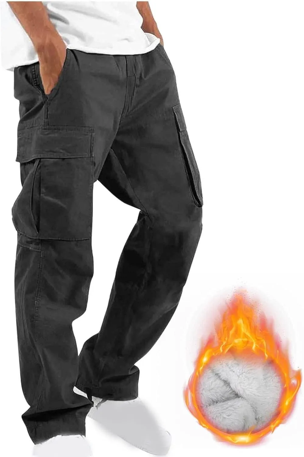Muscularfit Cargo Pants for Men Slim Fit Joggers Lightweight Cotton Casual Straight Sweatpants Jogger Running Jersey Pants