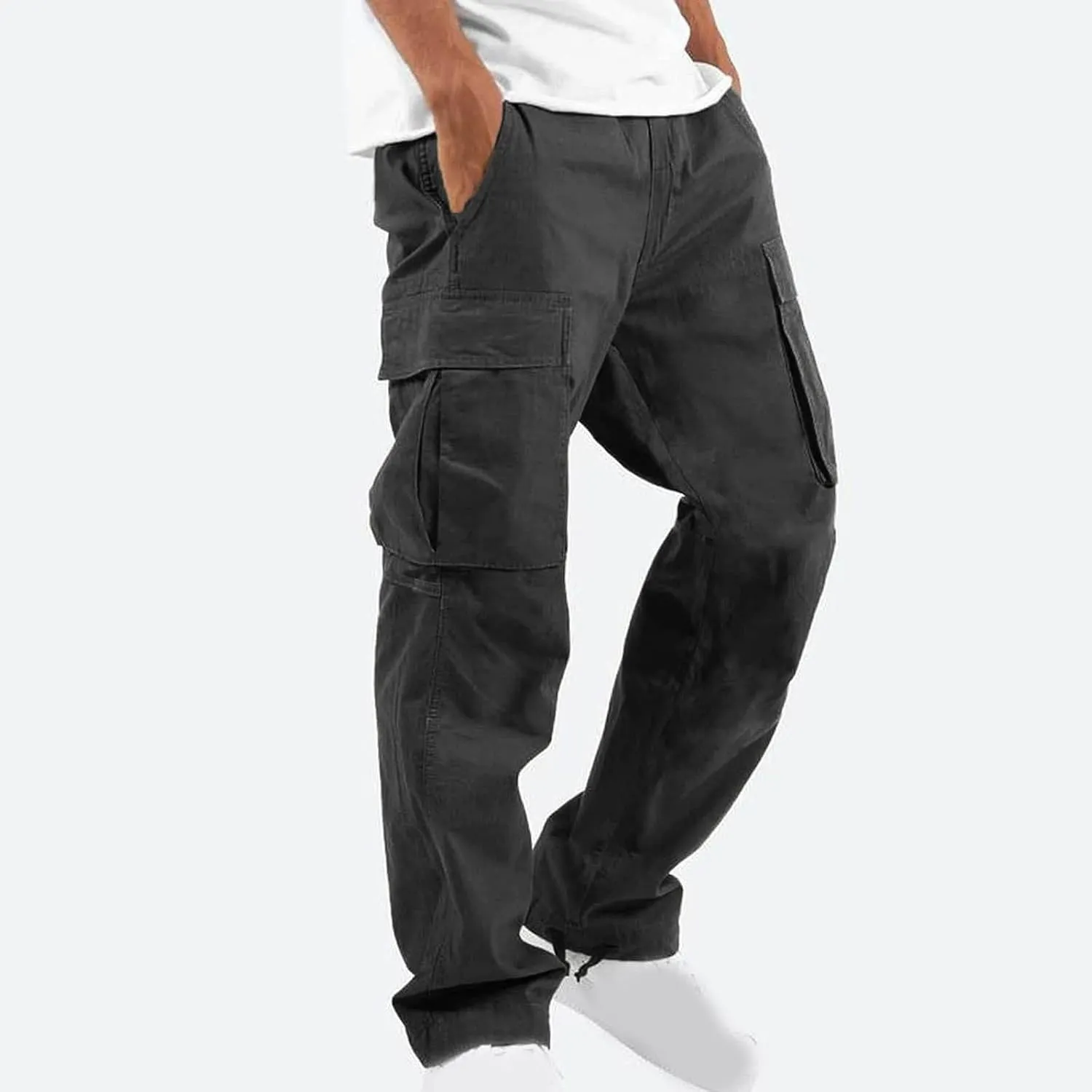 Muscularfit Cargo Pants for Men Slim Fit Joggers Lightweight Cotton Casual Straight Sweatpants Jogger Running Jersey Pants