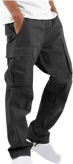 Muscularfit Cargo Pants for Men Slim Fit Joggers Lightweight Cotton Casual Straight Sweatpants Jogger Running Jersey Pants