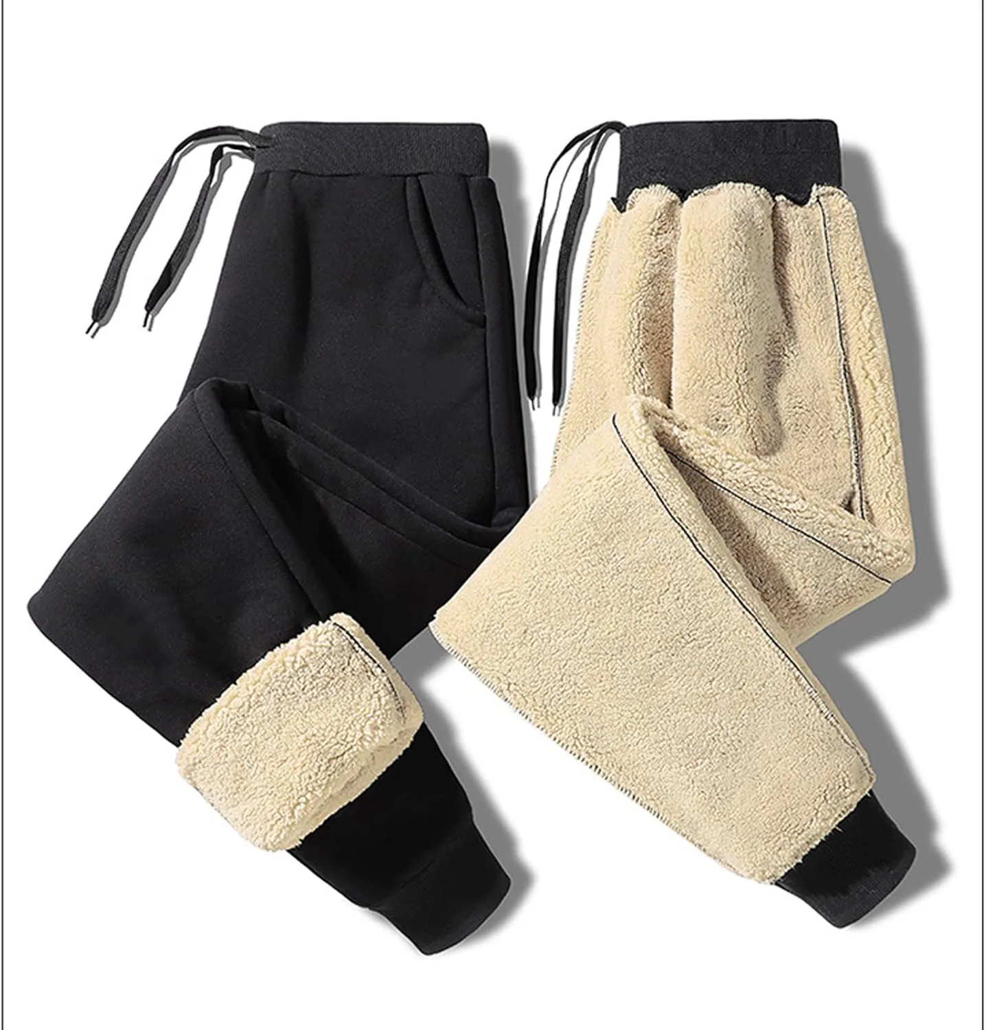 Muscularfit Workout Pants for Men 2023 Casual Loose Corduroy Solid Warm Pants Outdoor Fashion Drawstring Stretch Trousers