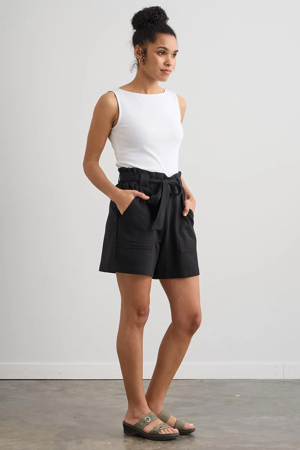 Organic All-Cotton Luxe Sleeveless Boat Neck Tee