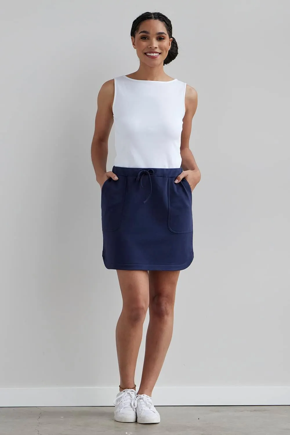 Organic All-Cotton Luxe Sleeveless Boat Neck Tee