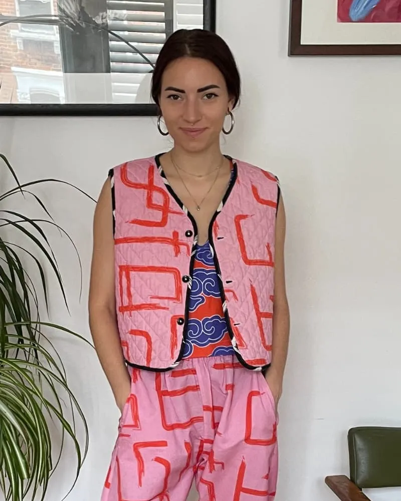 Organic Cotton & Linen Reversible Quilted Vest