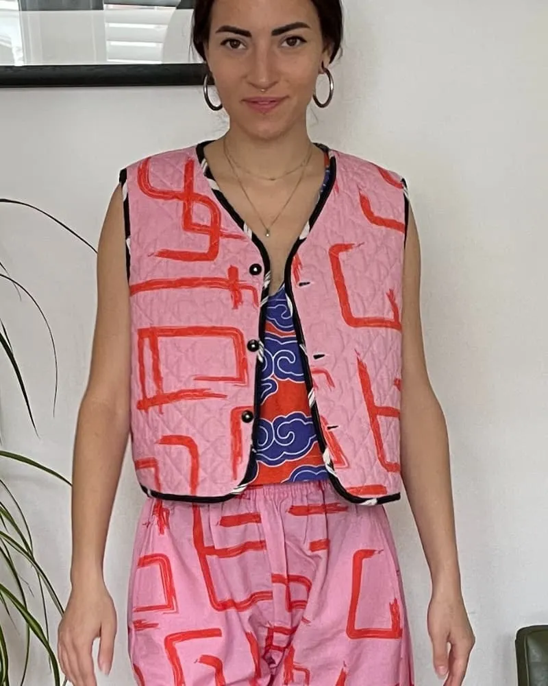Organic Cotton & Linen Reversible Quilted Vest