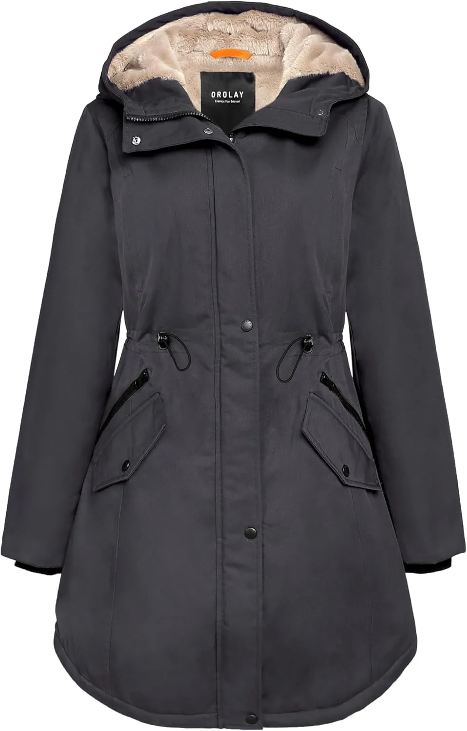 Orolay Women's Thicken Fleece Lined Parka Winter Coat Hooded Jacket with Pockets