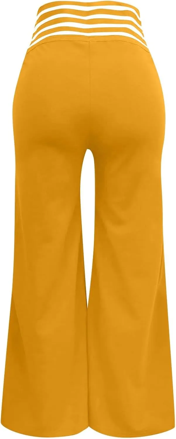 Palazzo Pants for Women Oversized Wide Leg High Waist Pants Summer Baggy Hollow Belt Lightweight Straight Leg Trouser