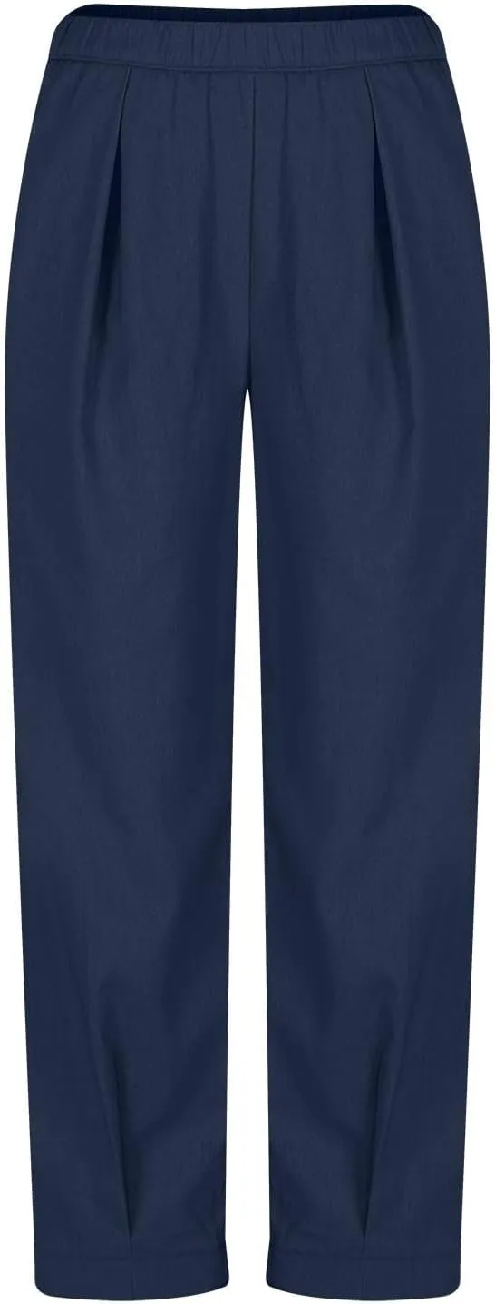Pants for Women Women's Autumn Fashion Solid Color Elastic Waisted Casual Cropped Pants with Pockets 2024