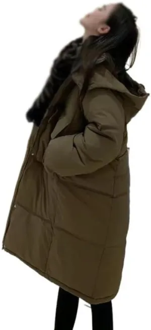 Parkas Jacket Women Autumn Winter Loose Hooded Thicken Warm Down Cotton Padded Short Coat Female Lady Tops