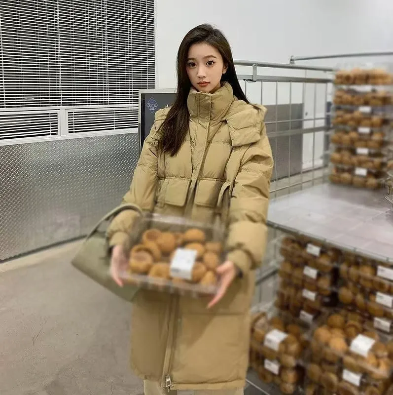Parkas Jacket Women Autumn Winter Loose Hooded Thicken Warm Down Cotton Padded Short Coat Female Lady Tops