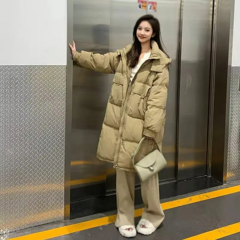 Parkas Jacket Women Autumn Winter Loose Hooded Thicken Warm Down Cotton Padded Short Coat Female Lady Tops