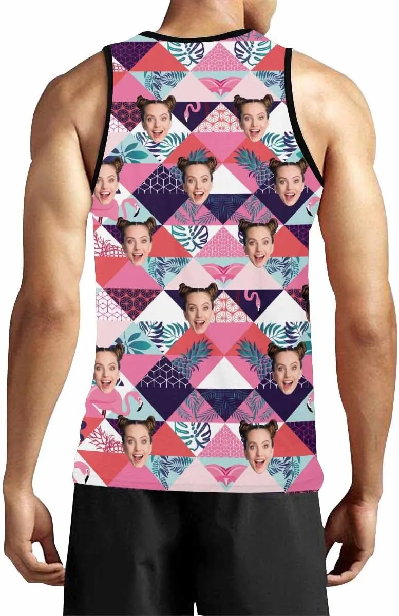 Personalized Face Tank Tops for Men Custom Funny Men's Graphic Tanks Top with Photo