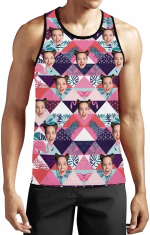 Personalized Face Tank Tops for Men Custom Funny Men's Graphic Tanks Top with Photo