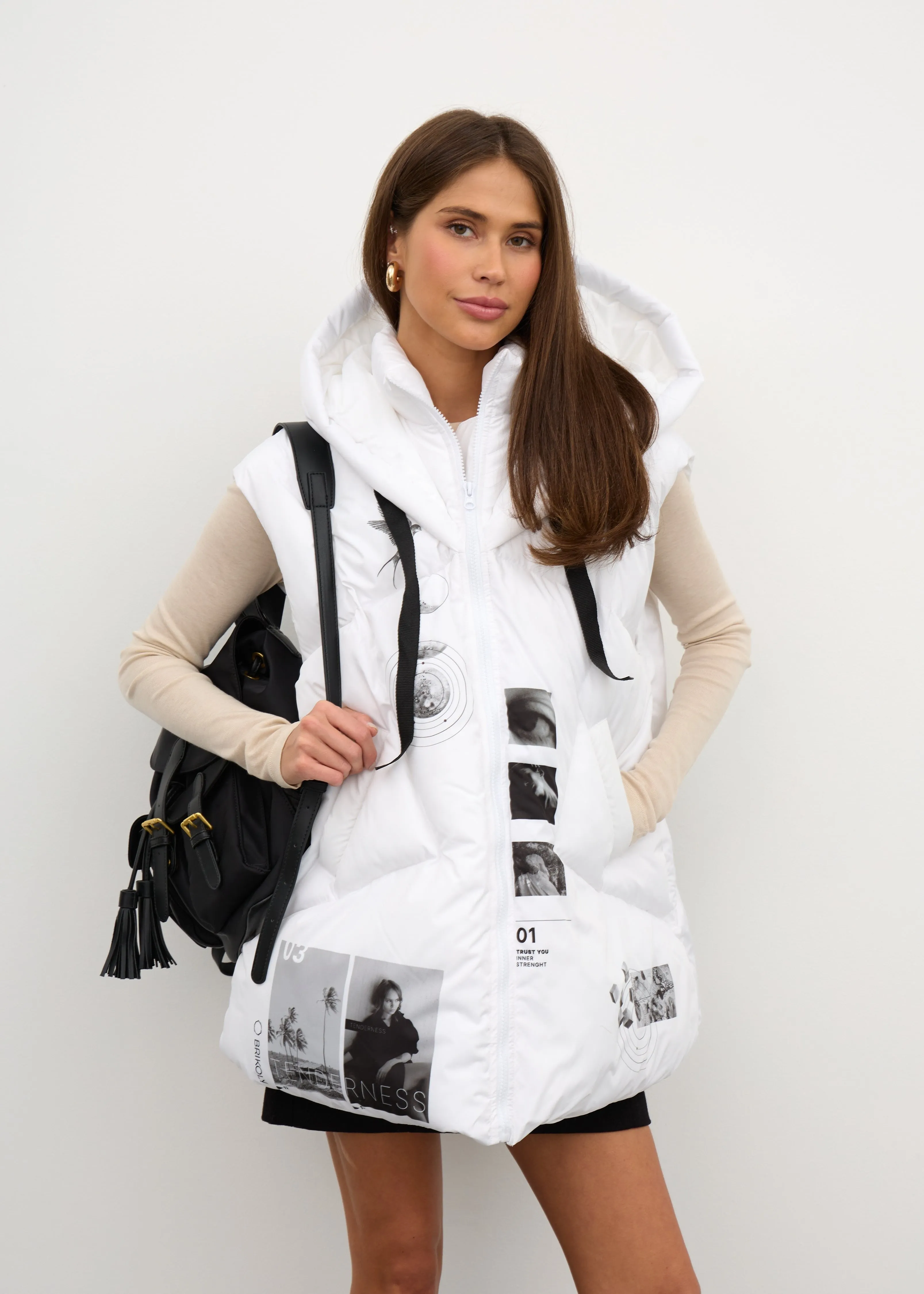 Photo Print Design Womens Hooded Vest