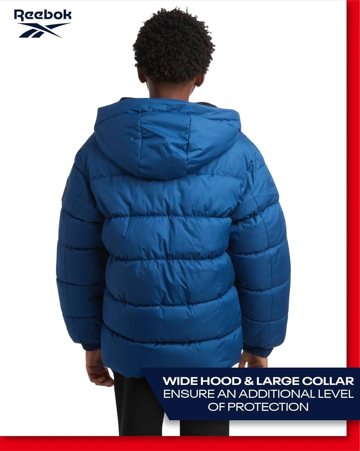 Reebok Boys' Winter Jacket - Heavyweight Quilted Puffer Parka Coat - Insulated Ski Jacket for Boys (8-20)