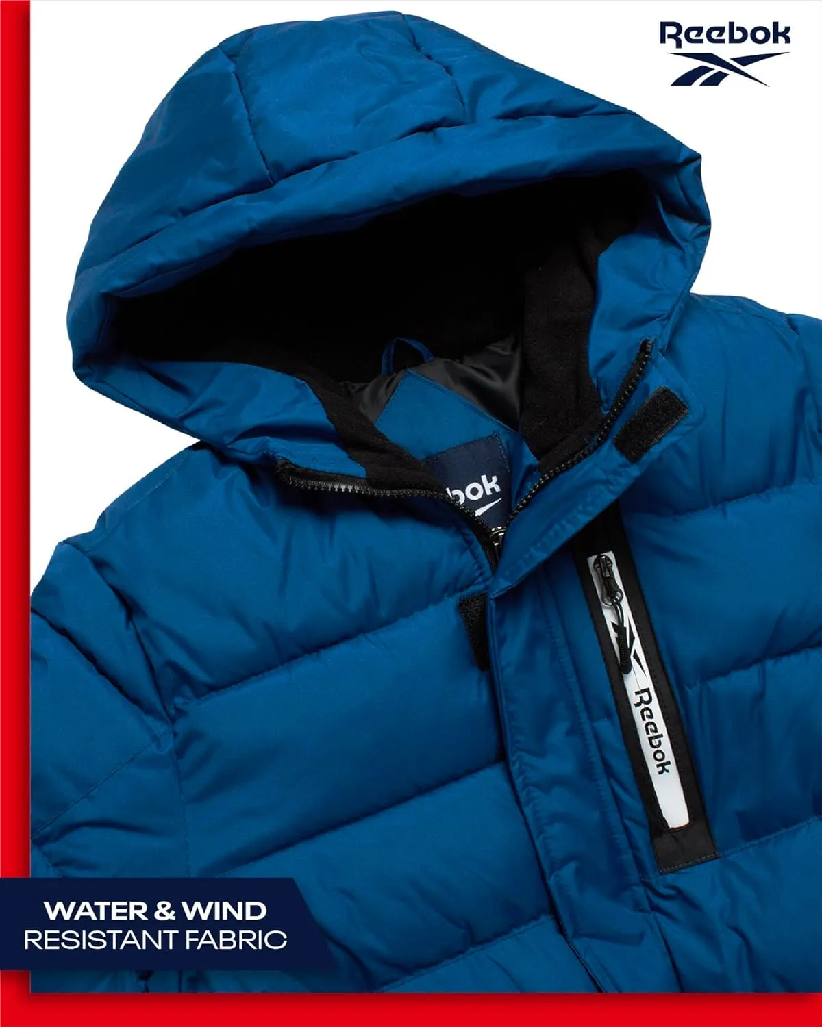 Reebok Boys' Winter Jacket - Heavyweight Quilted Puffer Parka Coat - Insulated Ski Jacket for Boys (8-20)