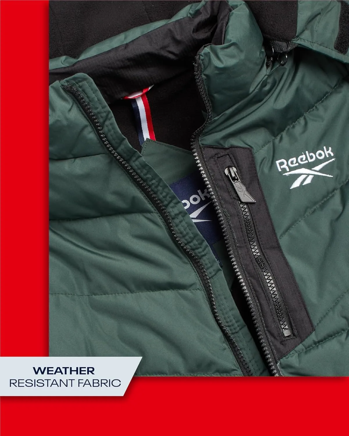 Reebok Boys' Winter Jacket - Heavyweight Quilted Puffer Parka Coat - Insulated Ski Jacket for Boys (8-20)