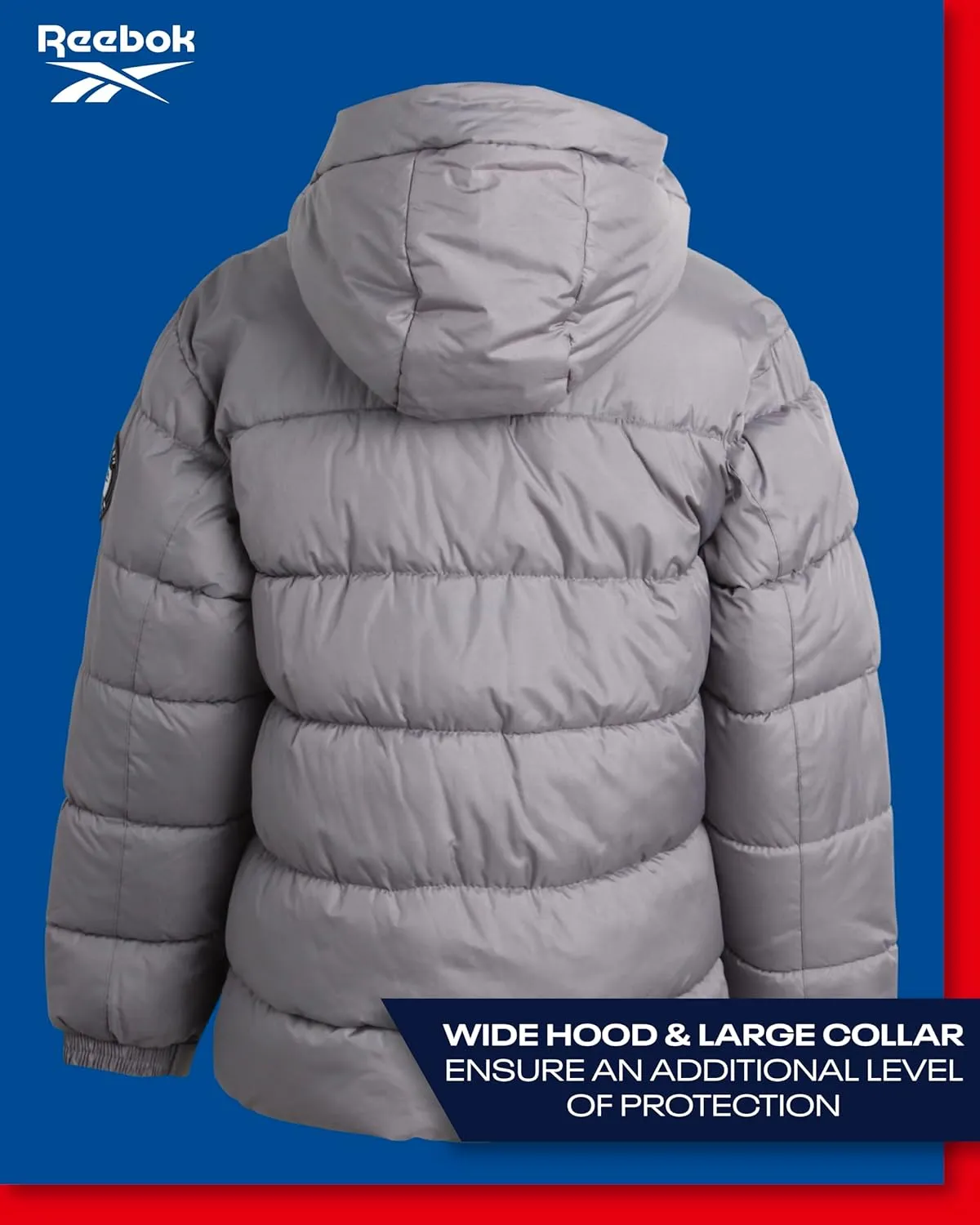 Reebok Boys' Winter Jacket - Heavyweight Quilted Puffer Parka Coat - Insulated Ski Jacket for Boys (8-20)
