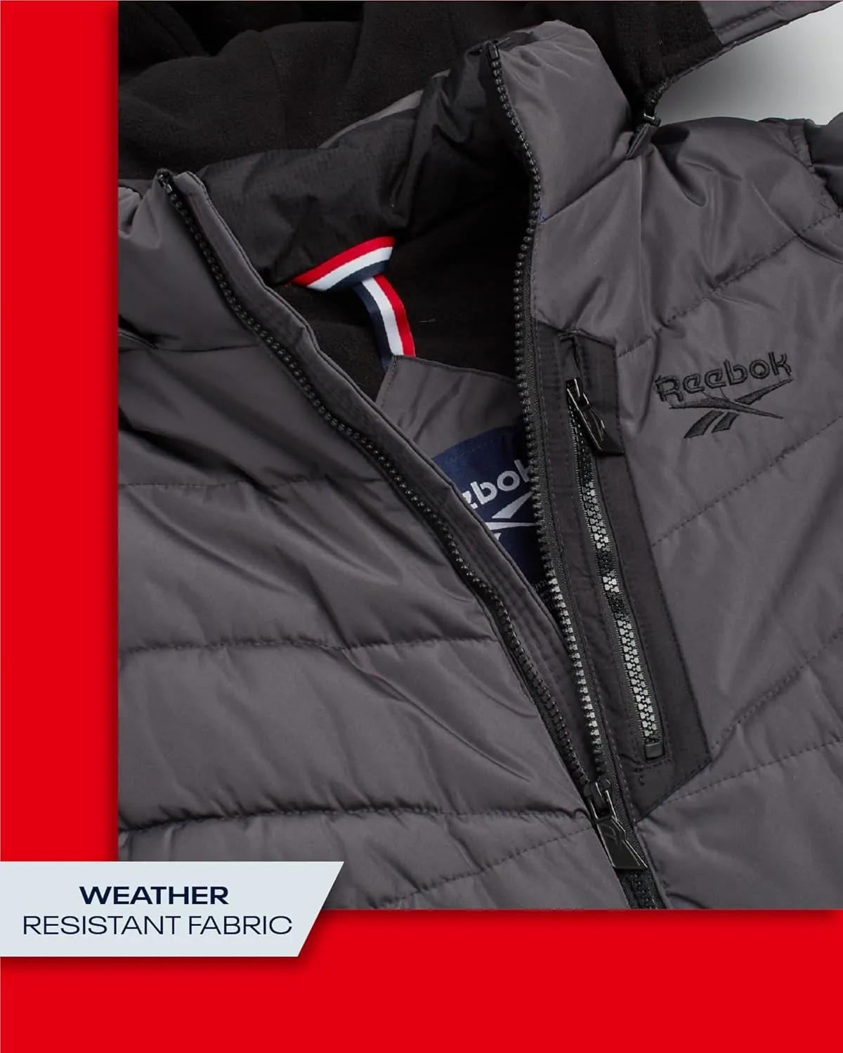 Reebok Boys' Winter Jacket - Heavyweight Quilted Puffer Parka Coat - Insulated Ski Jacket for Boys (8-20)