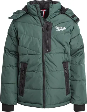 Reebok Boys' Winter Jacket - Heavyweight Quilted Puffer Parka Coat - Insulated Ski Jacket for Boys (8-20)