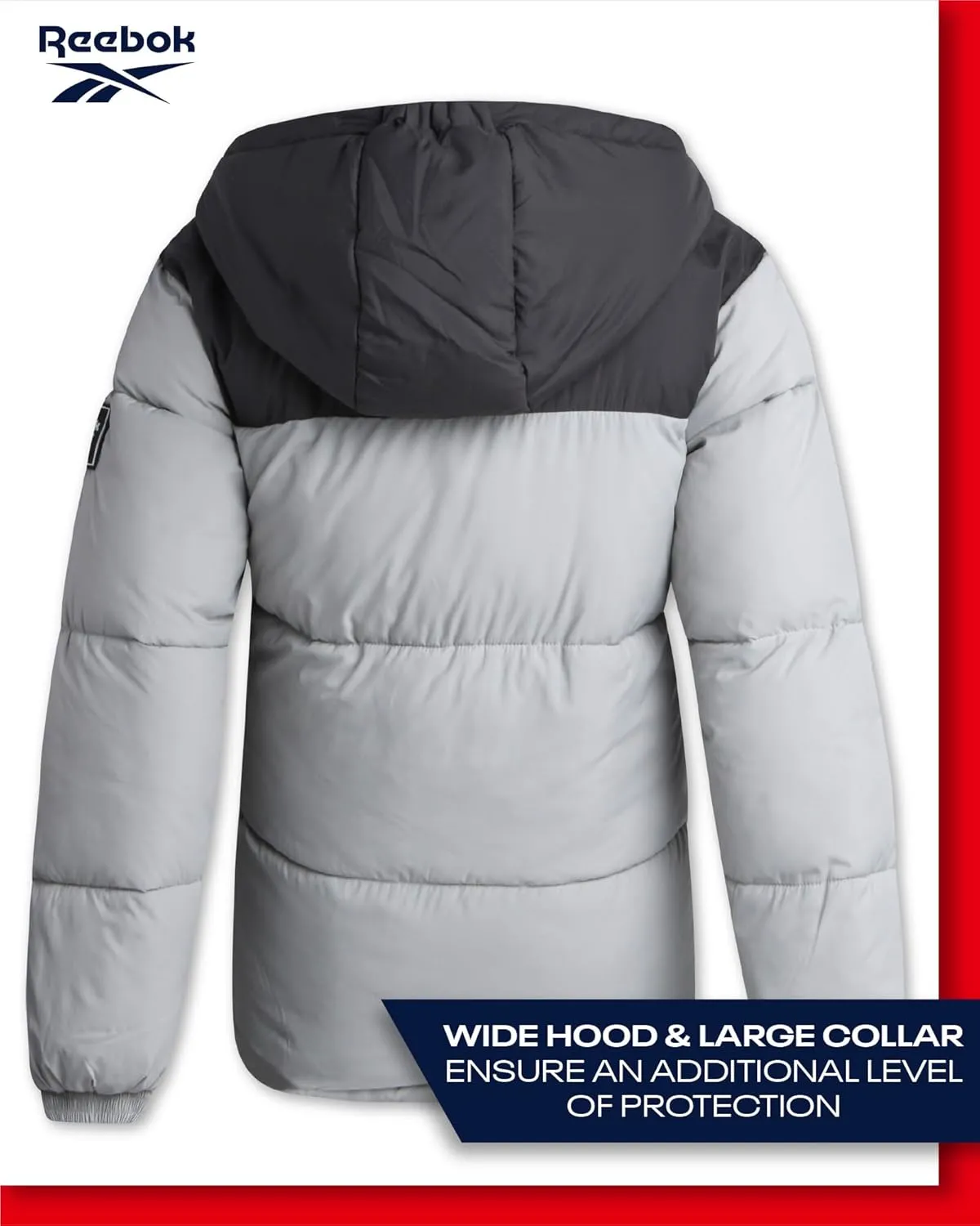 Reebok Boys' Winter Jacket  Heavyweight Quilted Puffer Parka Coat - Weather Resistant Ski Jacket for Boys (8-20)