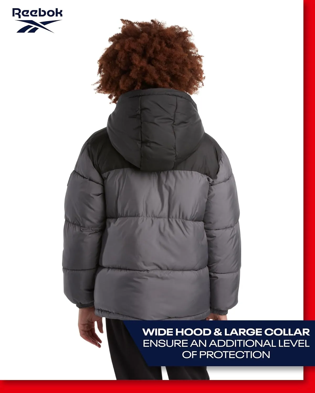 Reebok Boys' Winter Jacket  Heavyweight Quilted Puffer Parka Coat - Weather Resistant Ski Jacket for Boys (8-20)
