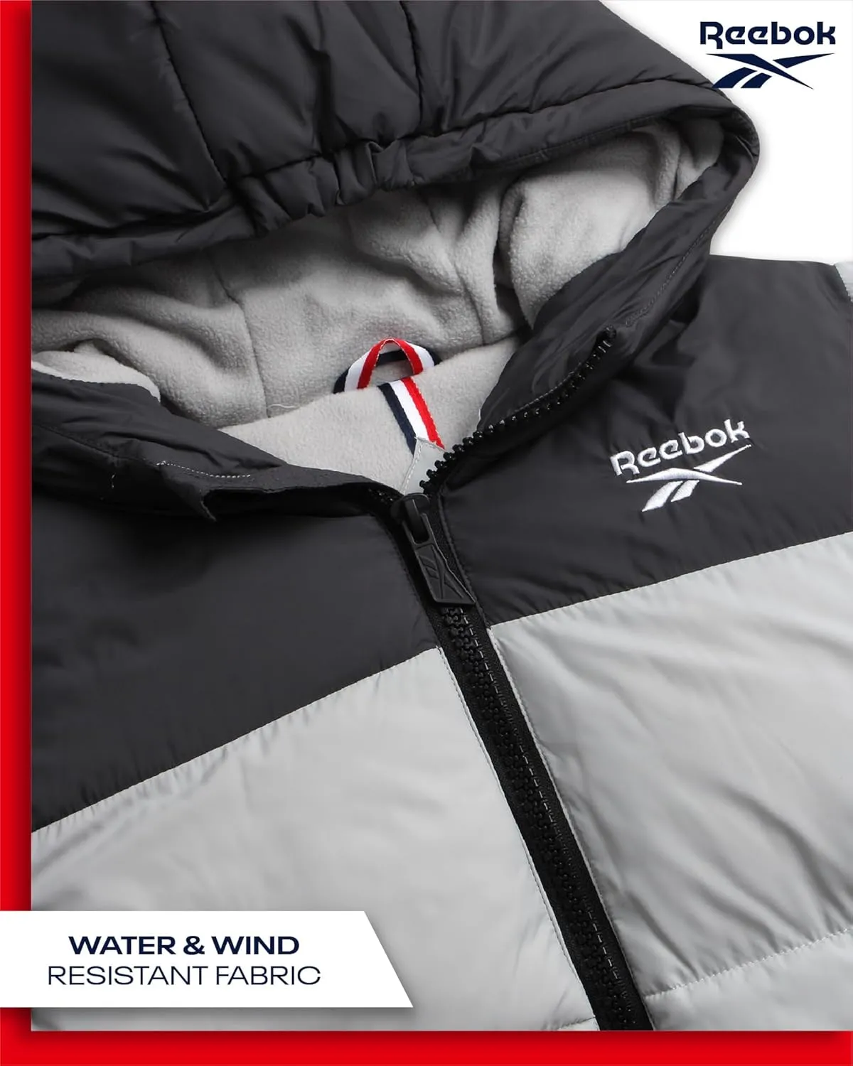 Reebok Boys' Winter Jacket  Heavyweight Quilted Puffer Parka Coat - Weather Resistant Ski Jacket for Boys (8-20)