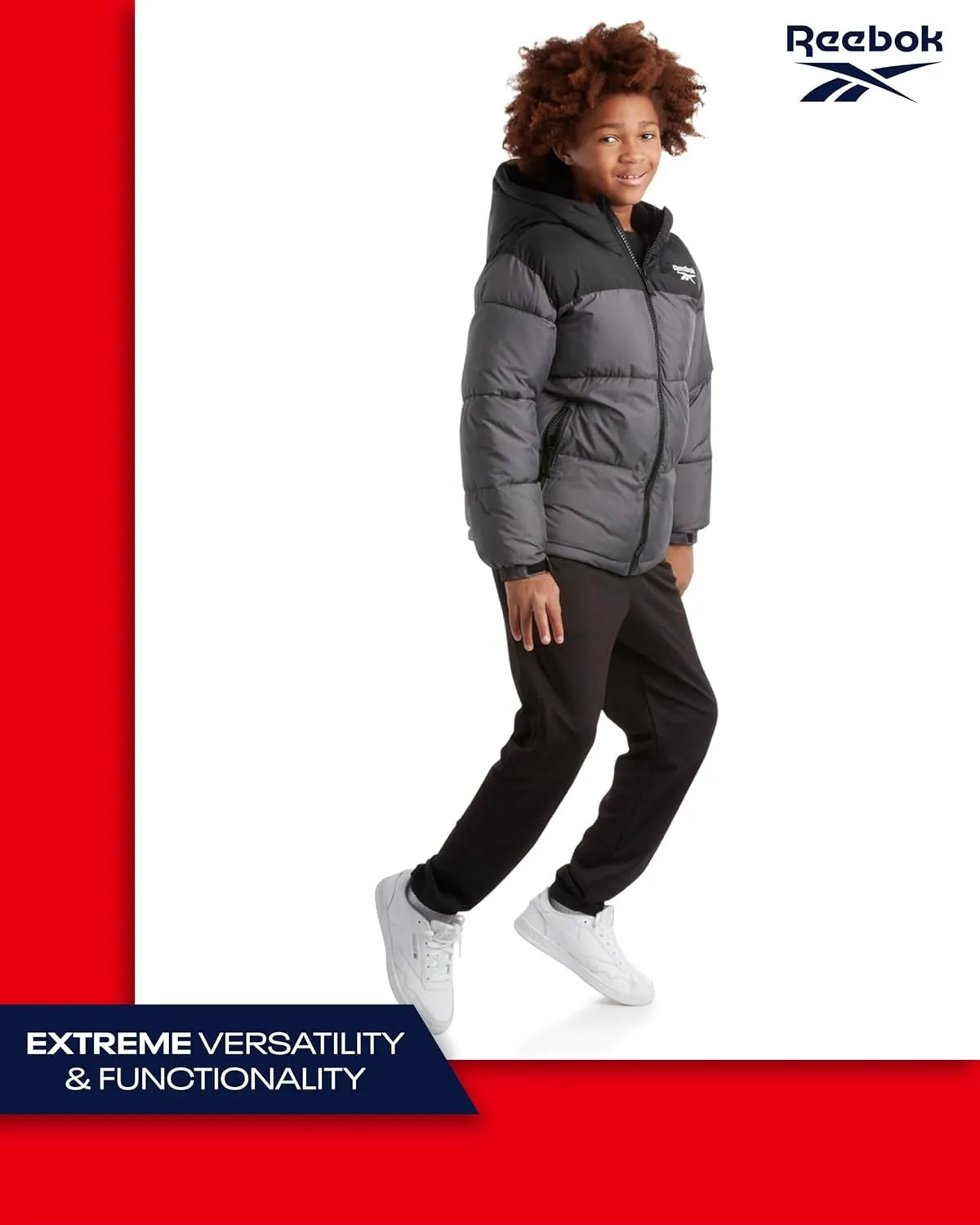 Reebok Boys' Winter Jacket  Heavyweight Quilted Puffer Parka Coat - Weather Resistant Ski Jacket for Boys (8-20)