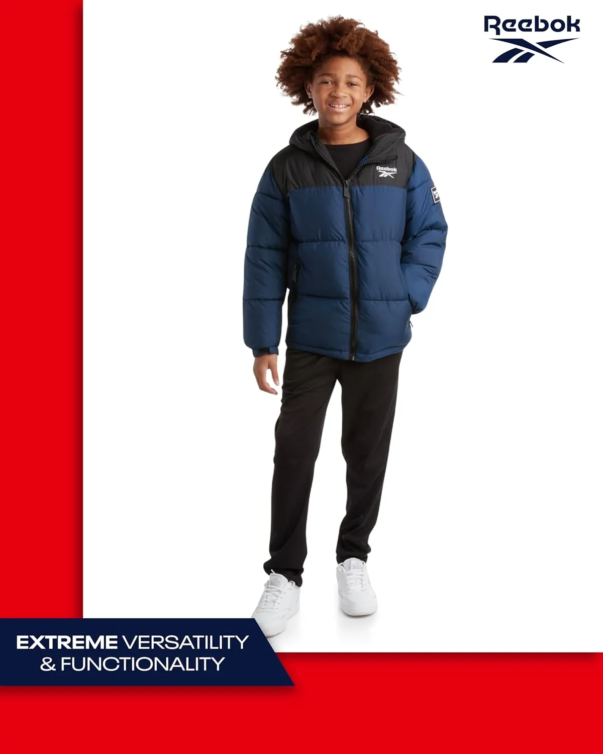 Reebok Boys' Winter Jacket  Heavyweight Quilted Puffer Parka Coat - Weather Resistant Ski Jacket for Boys (8-20)