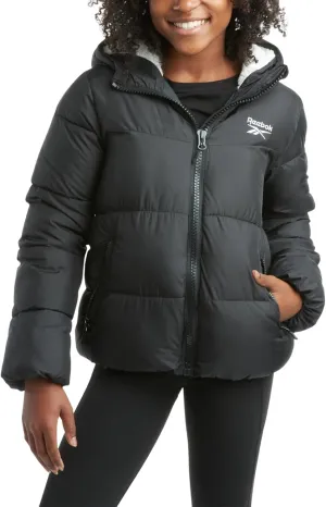 Reebok Girls Winter Jacket - Fleece Lined Heavyweight Quilted Puffer Parka Coat - Ski Jacket for Girls (4-16)