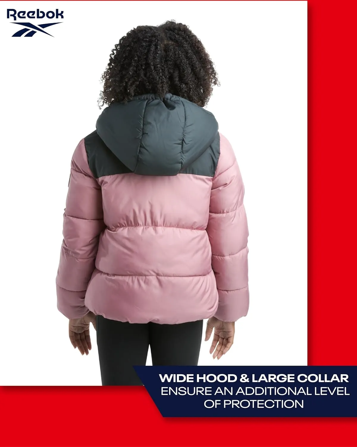 Reebok Girls Winter Jacket - Fleece Lined Heavyweight Quilted Puffer Parka Coat - Ski Jacket for Girls (4-16)